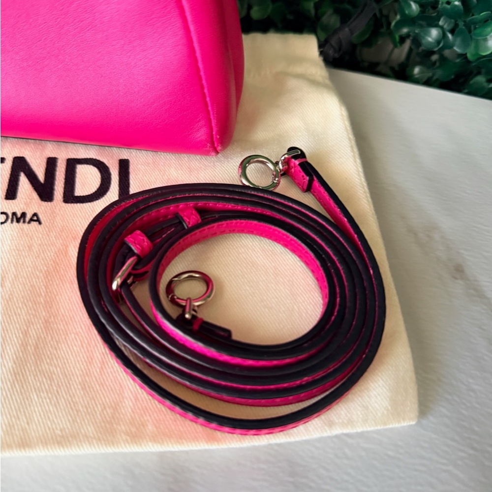 Fendi Pink Peekaboo Mini Top-Handle Crossbody Bag Authentic - Picture 10 of 10